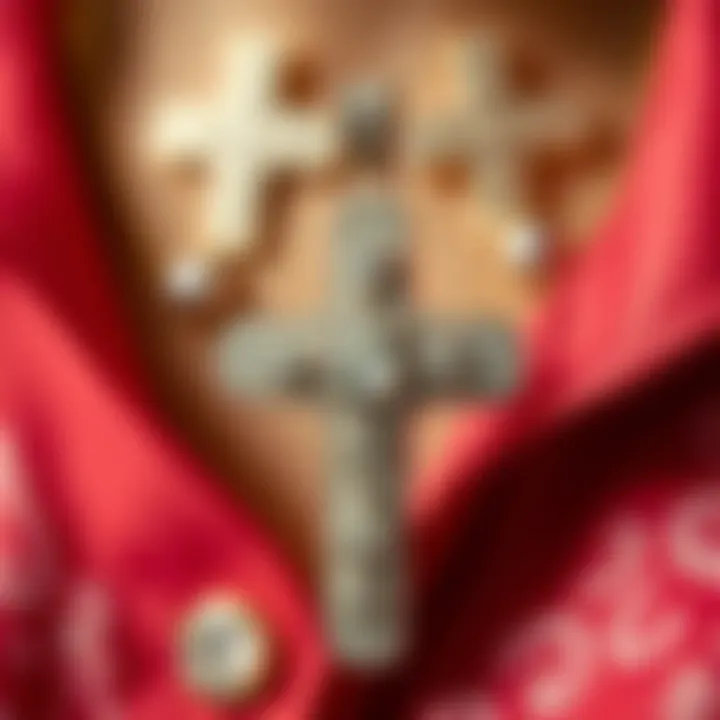 Historical representation of rhinestone cross pendants in fashion