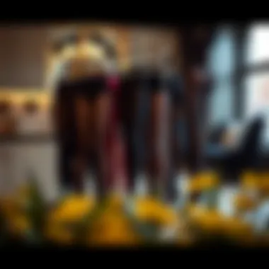 Chic display of various sexy tights in an elegant setting