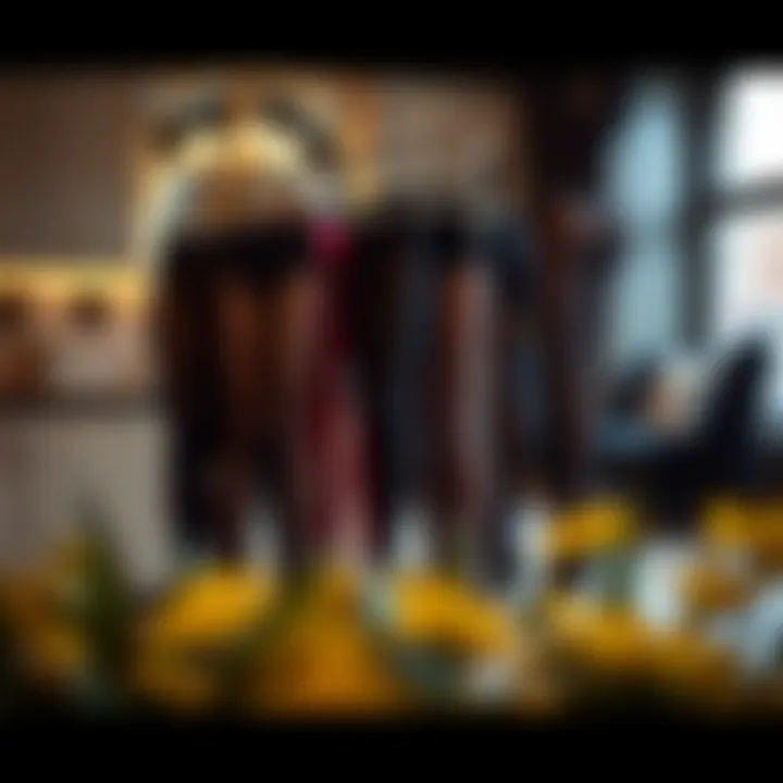 Chic display of various sexy tights in an elegant setting