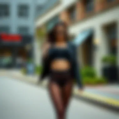 A stylish outfit incorporating sexy tights for a modern look