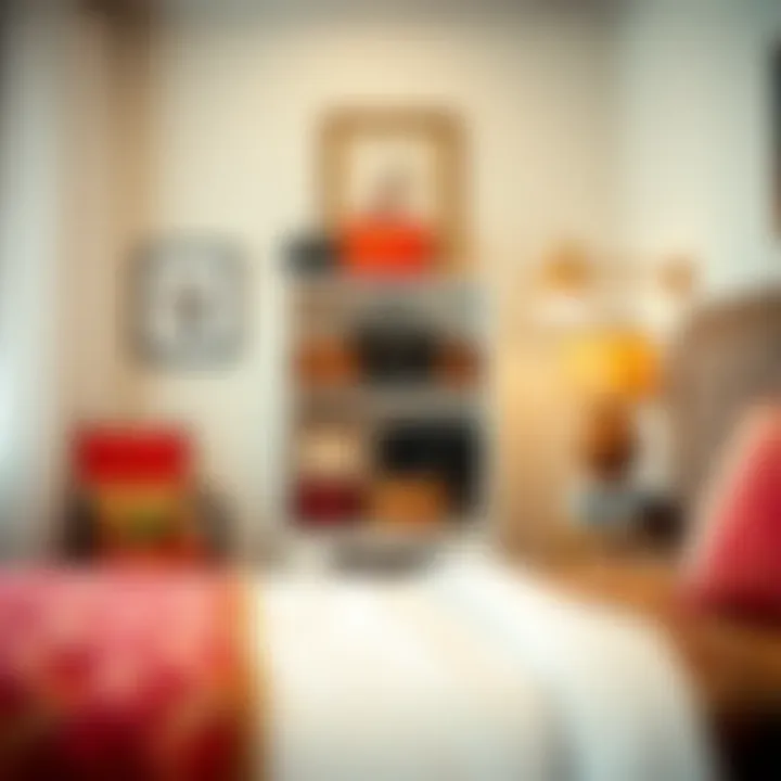 Chic handbag storage solutions integrated within bedroom decor