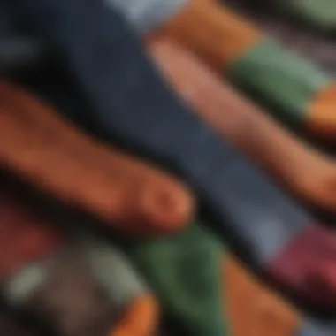 Close-up of fabric textures that highlight sustainability in sock production.