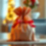 Stylish Drawstring Gift Bag Elegant drawstring bag with ribbon detail