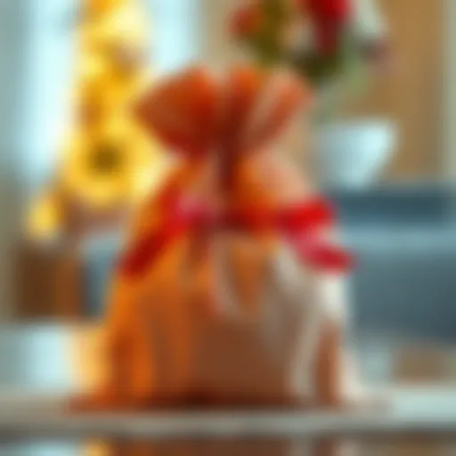 Stylish Drawstring Gift Bag Elegant drawstring bag with ribbon detail