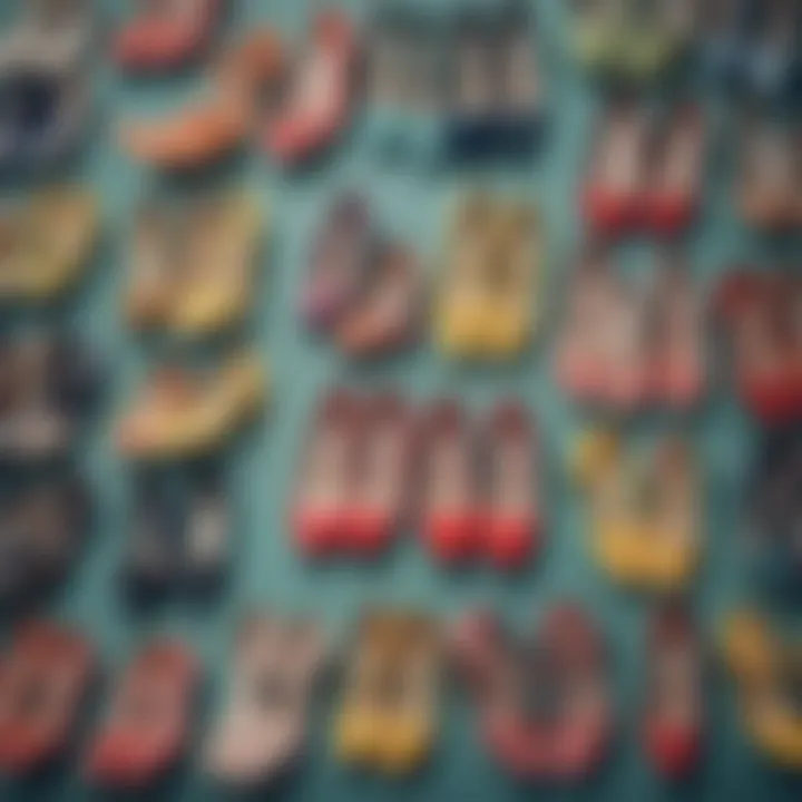 An assortment of Mary Jane shoes showcasing various colors and styles.
