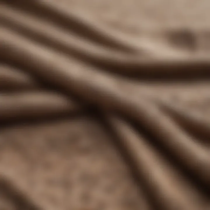 Close-up of textured fabric used for coffee table throws