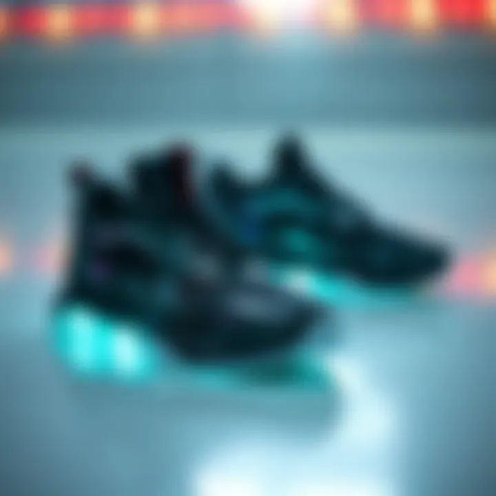 Futuristic Design of Simulation Shoes Futuristic design of simulation shoes showcasing advanced materials and technology