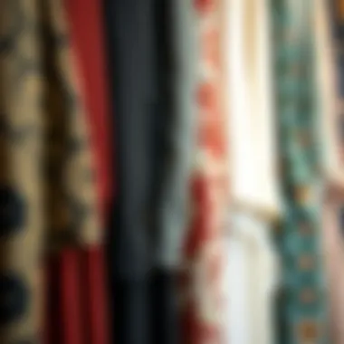 Various fabrics displayed for long sleeve abaya design inspiration