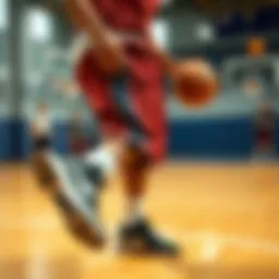 Dynamic movement showcasing basketball shorts in action on the court