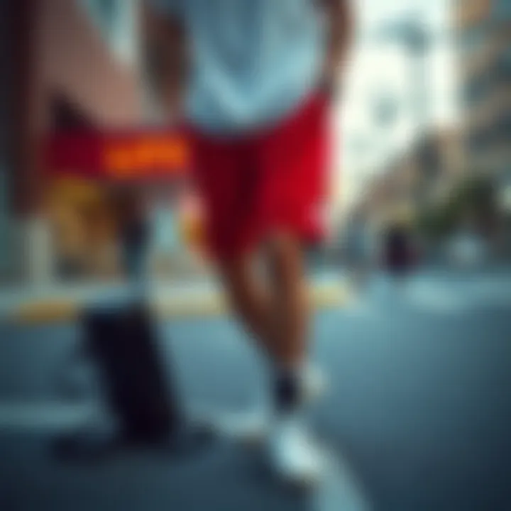 Casual street style featuring basketball shorts in everyday outfits