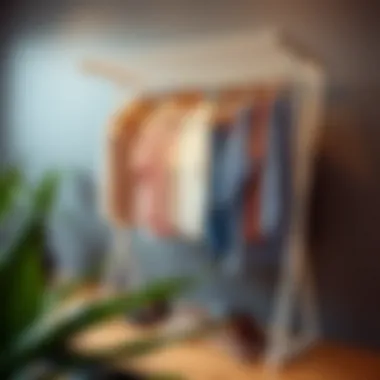 Elegant folding drying rack showcasing modern design