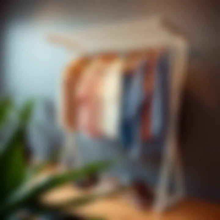 Elegant folding drying rack showcasing modern design