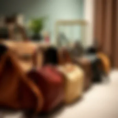 A stylish arrangement of various Forever Young Bag styles displayed together