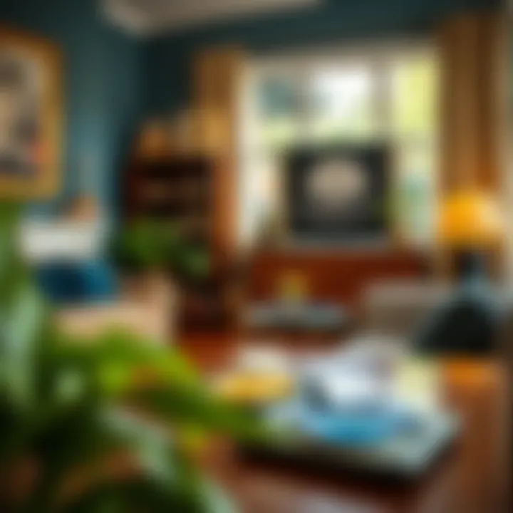 Stylish interior showcasing vinyl record coasters in various settings