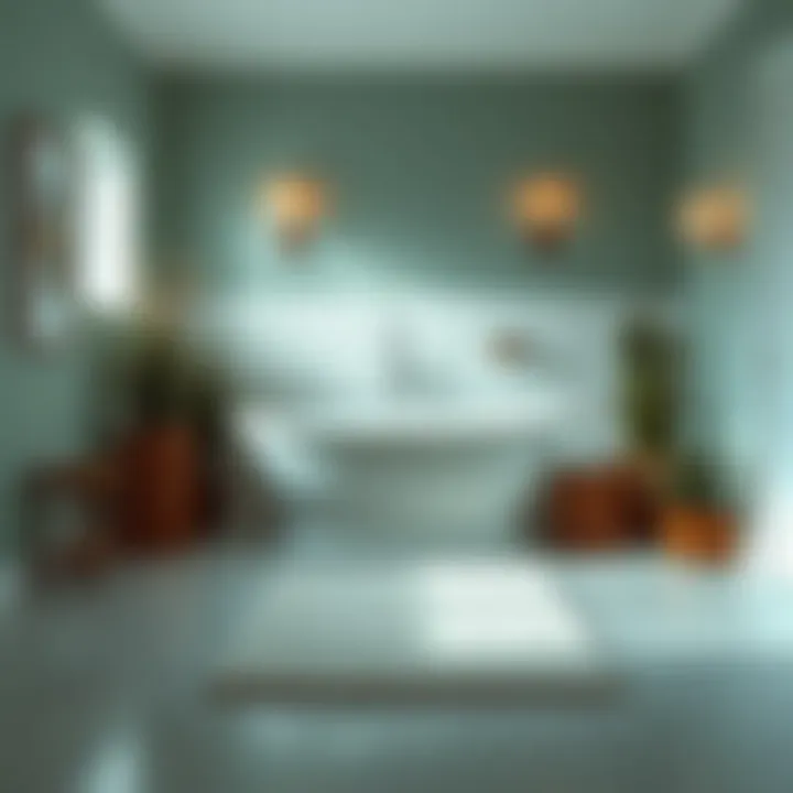 Elegant Bathroom Featuring Stylish Bath Mat Elegant bathroom with stylish bath mat