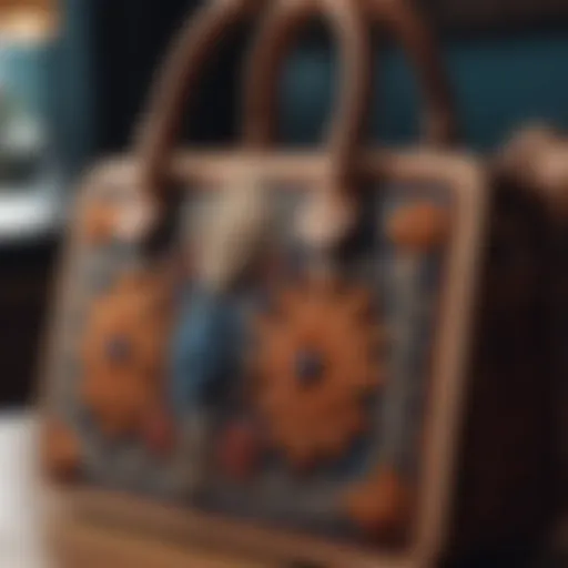 An elegant woolen handbag showcasing intricate craftsmanship.